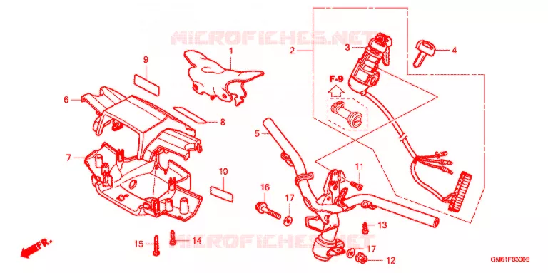 GUIDON Honda SCOOTER 50 GYRO 1990  TB50MF