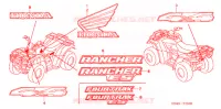 AUTOCOLLANTS pour Honda FOURTRAX 350 RANCHER 4X4 Electric Shift de 2006