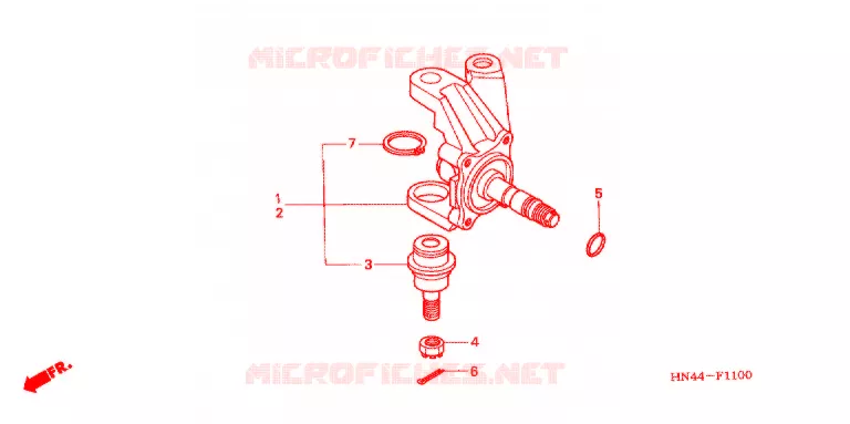 ARBRE DE ROUE  (2WD) Honda ATV 350 FOURTRAX 2004  TRX350TM4