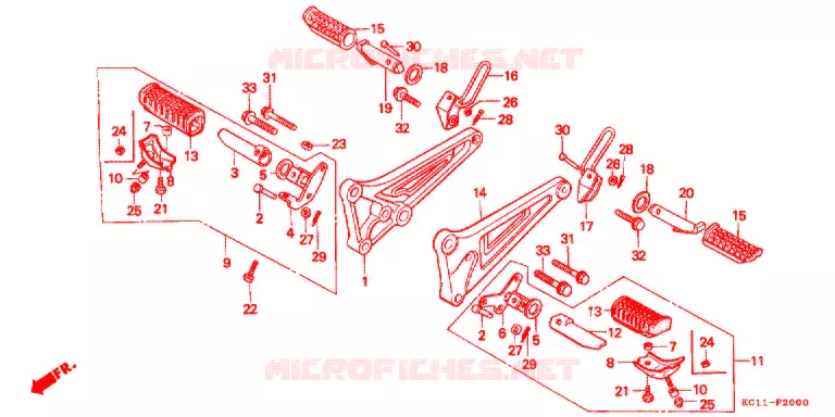 REPOSE PIED Honda MOTO 125 CB 1995  CB125TP