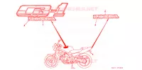 T (1) pour Honda CB 400 F CB1 With Speed warning light de 1990