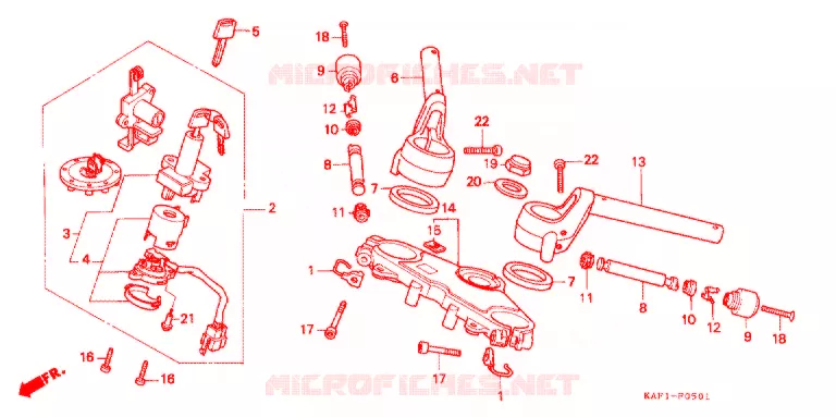 GUIDON - TE DE FOURCHE (2) Honda MOTO 400 CB 1991  CB400FM_II