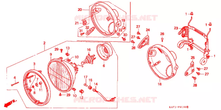 PHARE Honda MOTO 400 CB 1991  CB400FM_II
