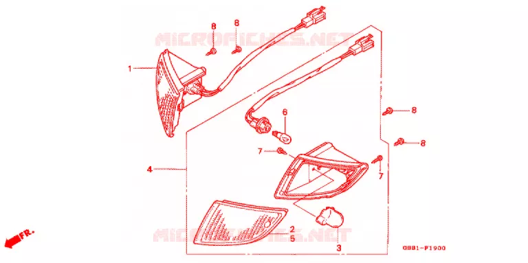 CLIGNOTANT AVANT Honda MOTO 50 CABINA 1994  SCX50R_II