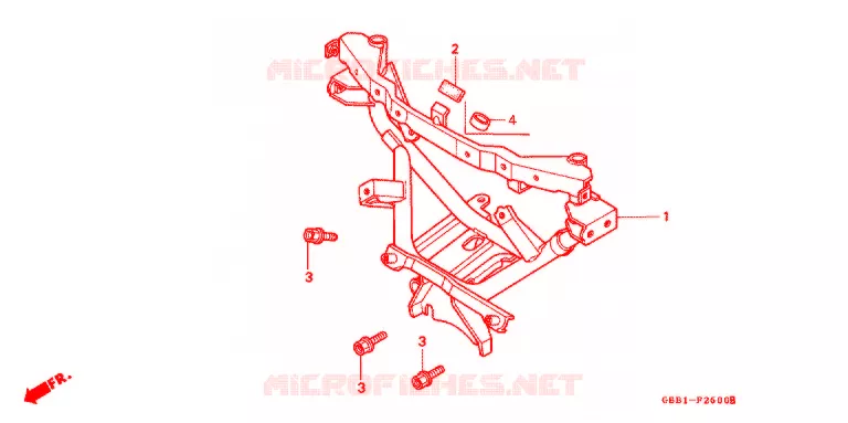 SUPPORT PARE BRISE Honda MOTO 50 CABINA 1994  SCX50R_II
