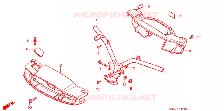 GUIDON - CARENAGE Honda SCOOTER 90 LEAD 1988  NH90MJ