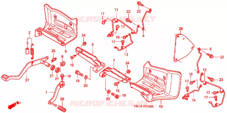 REPOSE PIED - PEDALE ('99-'04) Honda ATV 400 FOURTRAX 2004  TRX400EX4