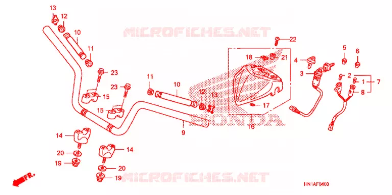GUIDON Honda ATV 400 FOURTRAX 2008  TRX400EX8