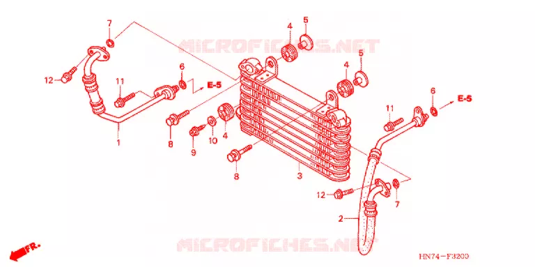 RADIATEUR D'HUILE Honda ATV 400 FOURTRAX 2005  TRX400FGA5