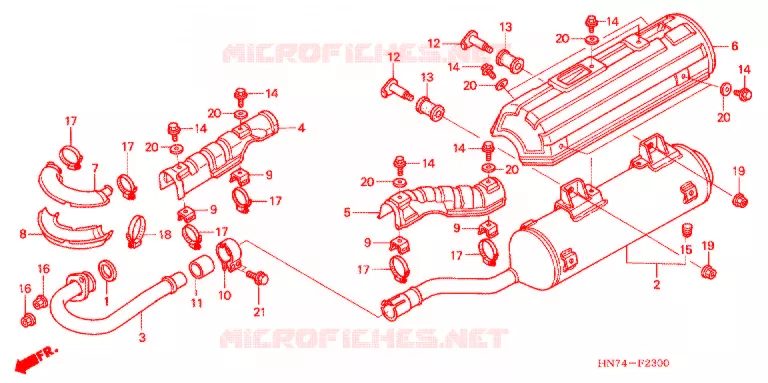 SILENCIEUX D'ECHAPPEMENT Honda ATV 400 FOURTRAX 2005  TRX400FGA5