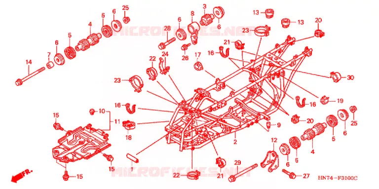 CADRE Honda ATV 400 FOURTRAX 2007  TRX400FGA7