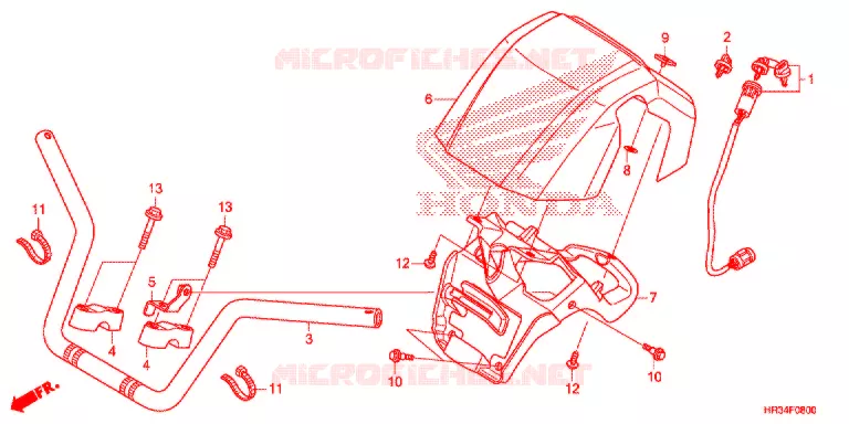 GUIDON Honda ATV 420 FOURTRAX 2014  TRX420FA2E