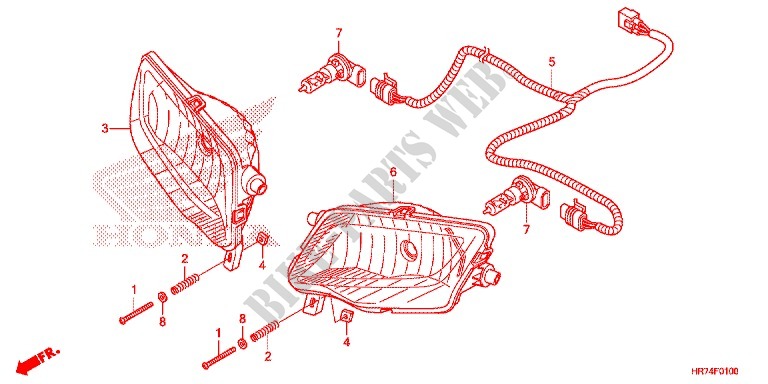 PHARE pour Honda FOURTRAX 420 RANCHER 4X4 DCT IRS EPS CAMO de 2015
