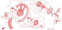 ROUE ARRIERE pour Honda SUPER CUB 90 CUSTOM SQUARE LIGHT de 1992