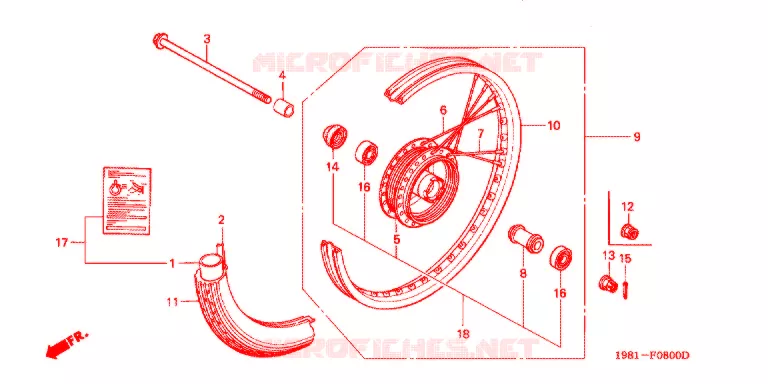 ROUE AVANT Honda MOTO 90 CD 1982  CD90A