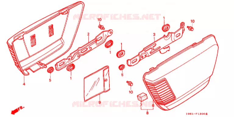 COUVERCLES LATERAUX Honda MOTO 90 CD 1993  CD90P