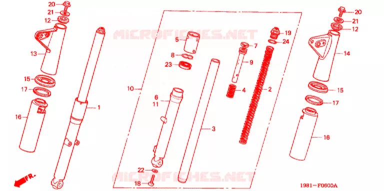 FOURCHE Honda MOTO 90 CD 1994  CD90P