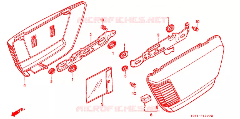 COUVERCLES LATERAUX Honda MOTO 90 CD 1995  CD90S