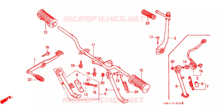 REPOSE PIED - KICK - BEQUILLE - PEDALE Honda MOTO 90 CD 1997  CD90S