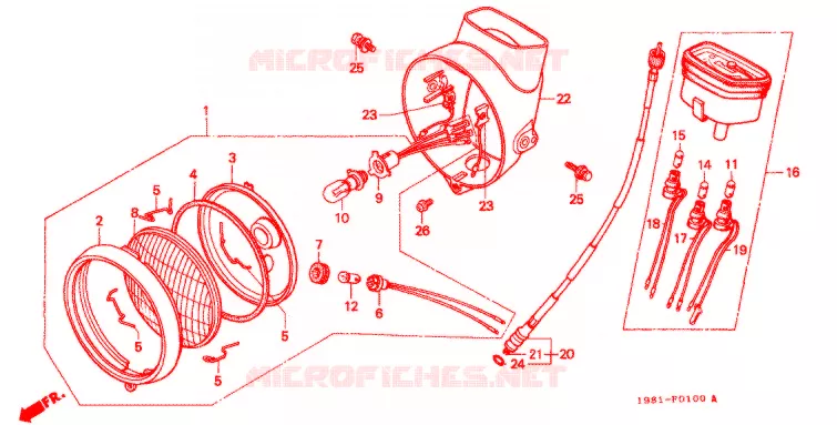 PHARE - COMPTEUR Honda MOTO 90 CD 1999  CD90W