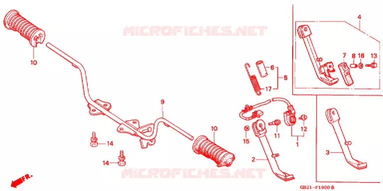 REPOSE PIED Honda MOTO 50 CHALY 1987  CF50D