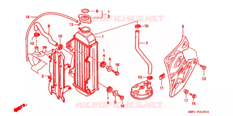 RADIATEUR Honda MOTO 80 CR 1998  CR80RBW
