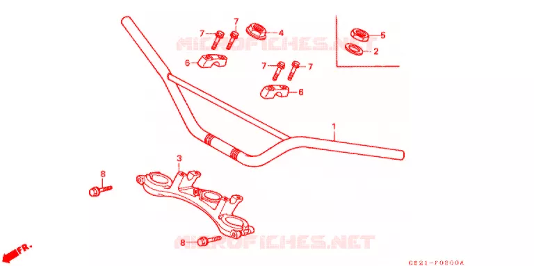 GUIDON - TE DE FOURCHE Honda MOTO 80 CR 1990  CR80RL