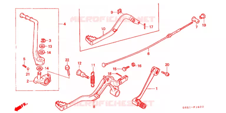 PEDALE - KICK Honda MOTO 80 CR 1990  CR80RL
