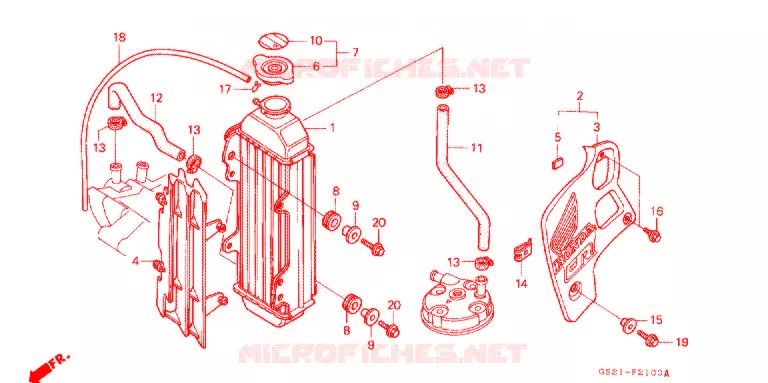 RADIATEUR Honda MOTO 80 CR 1990  CR80RL