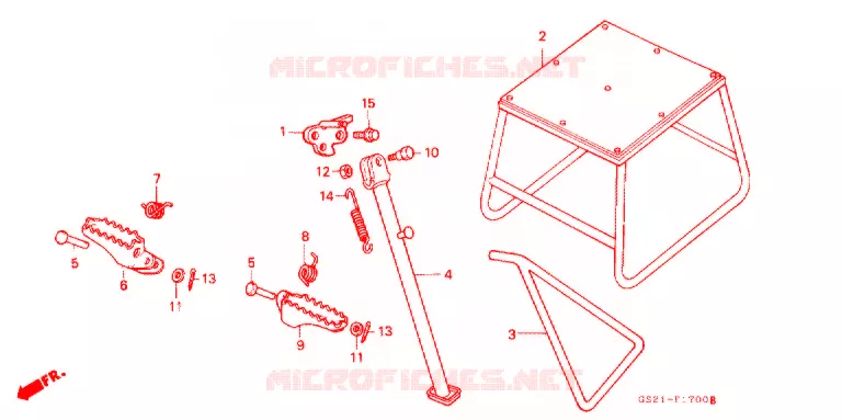 BEQUILLE - REPOSE PIEDS Honda MOTO 80 CR 1993  CR80RP