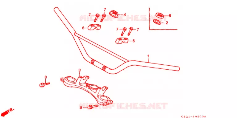 GUIDON - TE DE FOURCHE Honda MOTO 80 CR 1993  CR80RP