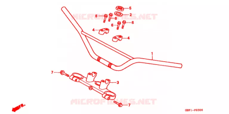 GUIDON - TE DE FOURCHE Honda MOTO 80 CR 1996  CR80RT
