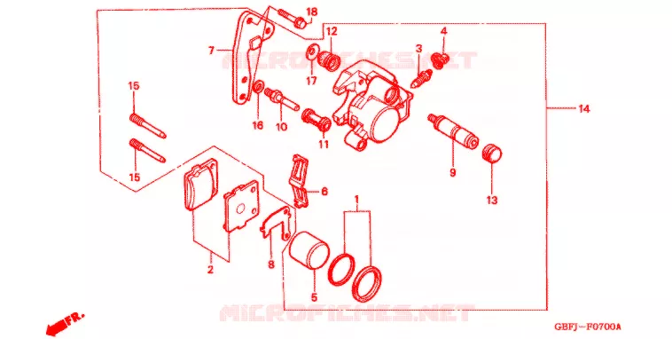 ETRIER DE FREIN AVANT Honda MOTO 80 CR 2000  CR80RY