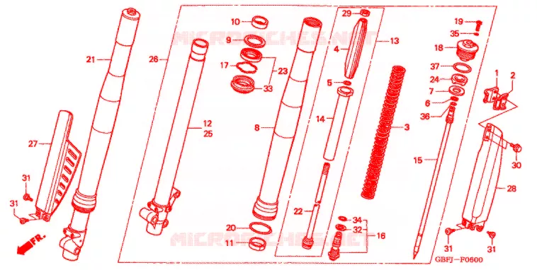 FOURCHE Honda MOTO 80 CR 2000  CR80RY