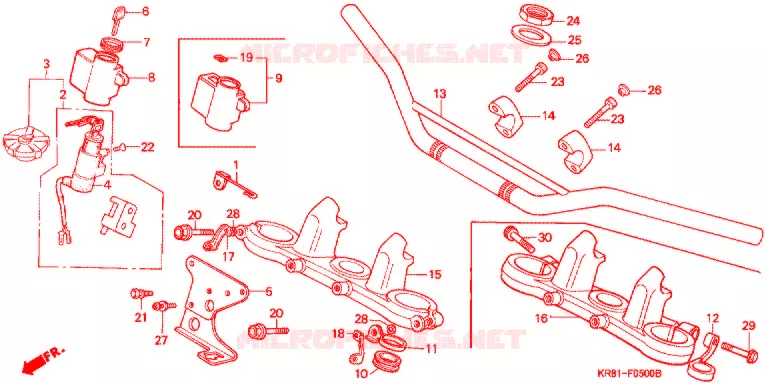 GUIDON - TE DE FOURCHE Honda MOTO 200 TRIAL 1985  TLM200RF