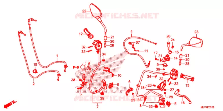 LEVIER DE GUIDON - CABLE - COMMODO (CRF1000A) Honda MOTO 1000 AFRICA-TWIN 2017  CRF1000AH