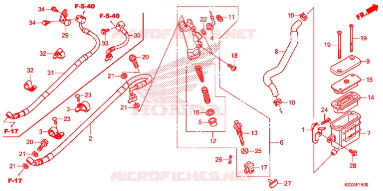 MAITRE CYLINDRE DE FREIN ARRIERE Honda MOTO 250 CRF 2017  CRF250LAH