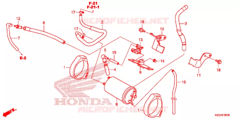 SYSTÈME DE RECYCLAGE DES GAZ Honda MOTO 250 CRF 2017  CRF250LAH