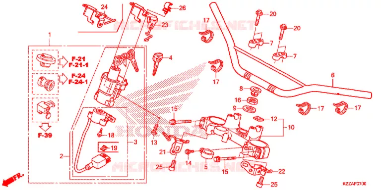 GUIDON - TE DE FOURCHE Honda MOTO 250 CRF 2017  CRF250LH