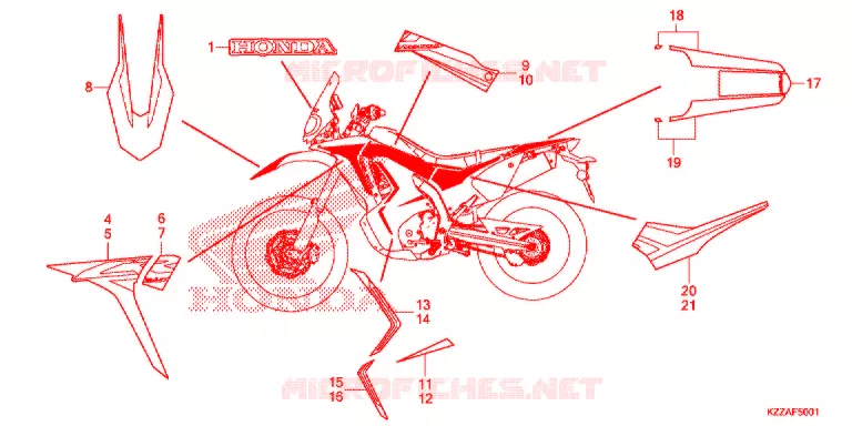 AUTOCOLLANTS (CRF250RL/RLA) Honda MOTO 250 CRF 2017  CRF250RLH