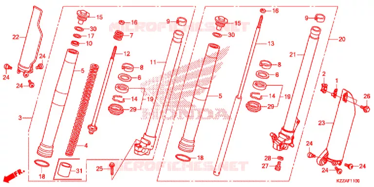 FOURCHE Honda MOTO 250 CRF 2017  CRF250RLH