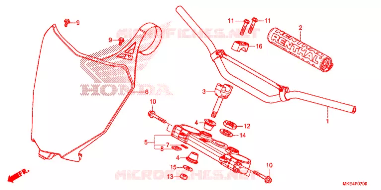 GUIDON - TE DE FOURCHE Honda MOTO 450 CRF 2018  CRF450RXH