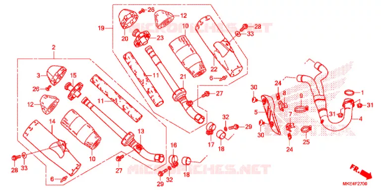 SILENCIEUX D'ECHAPPEMENT Honda MOTO 450 CRF 2018  CRF450RXH