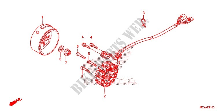 ALTERNATEUR pour Honda CRF 450 X de 2017