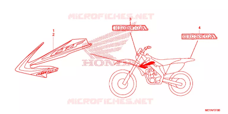 AUTOCOLLANTS Honda MOTO 450 CRF 2017  CRF450XH