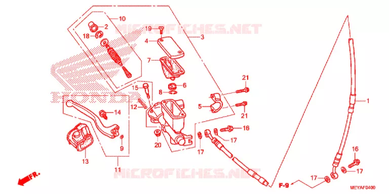 MAITRE CYLINDRE DE FREIN AVANT Honda MOTO 450 CRF 2018  CRF450XH