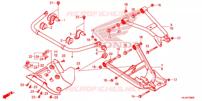 TRIANGLES - BARRE ANTI ROULIS Honda ATV 1000 PIONEER 2017  SXS1000M3LH