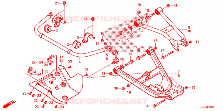 TRIANGLES - BARRE ANTI ROULIS Honda ATV 1000 PIONEER 2017  SXS1000M5LH