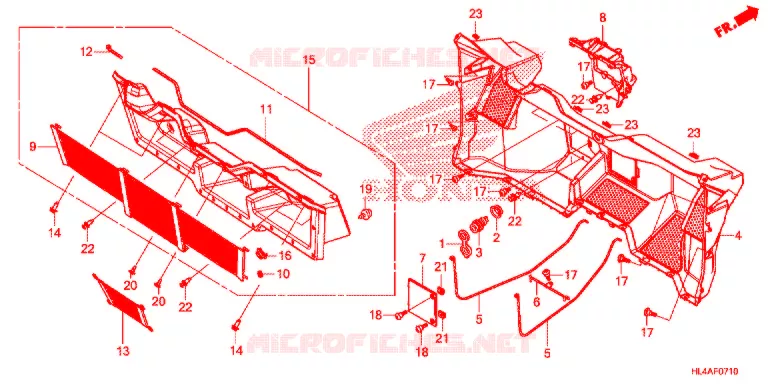 COUVERCLE SOL Honda ATV 1000 PIONEER 2017  SXS1000M5PH