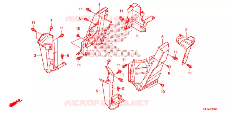 COUVERCLES LATERAUX Honda ATV 700 PIONEER 2017  SXS700M2H